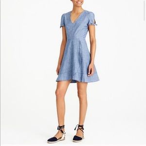 Jcrew Chambrey Faux Wrap Dress Sz 4